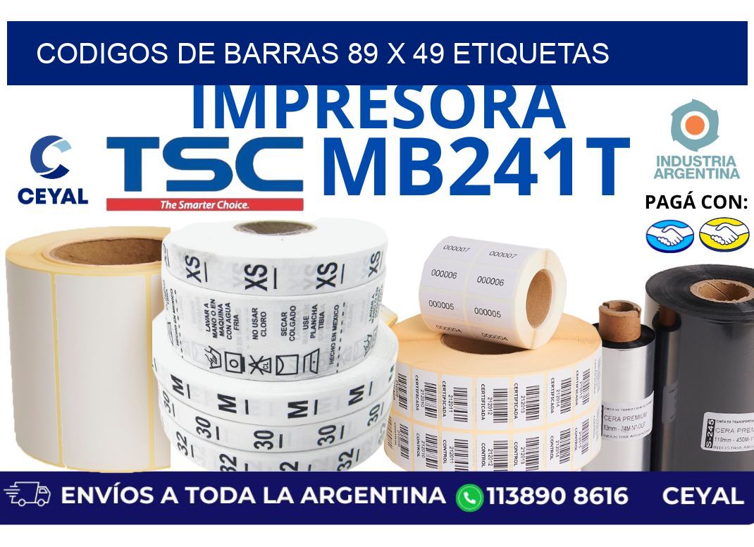 codigos de barras 89 x 49 etiquetas