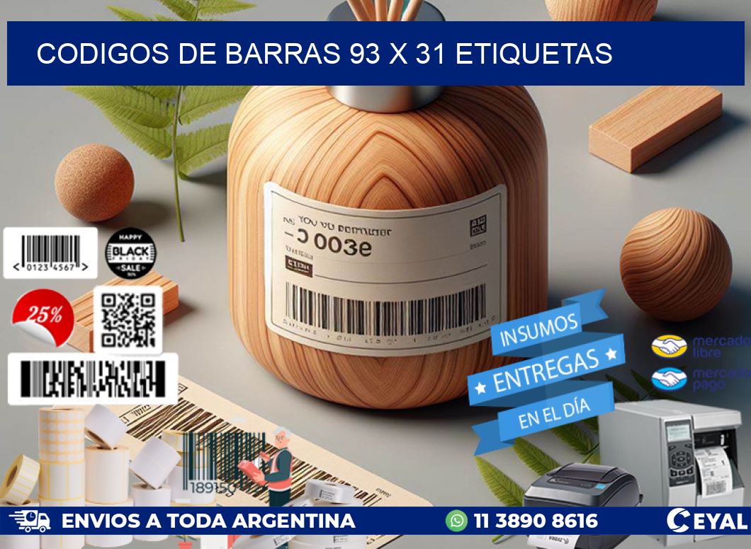 codigos de barras 93 x 31 etiquetas