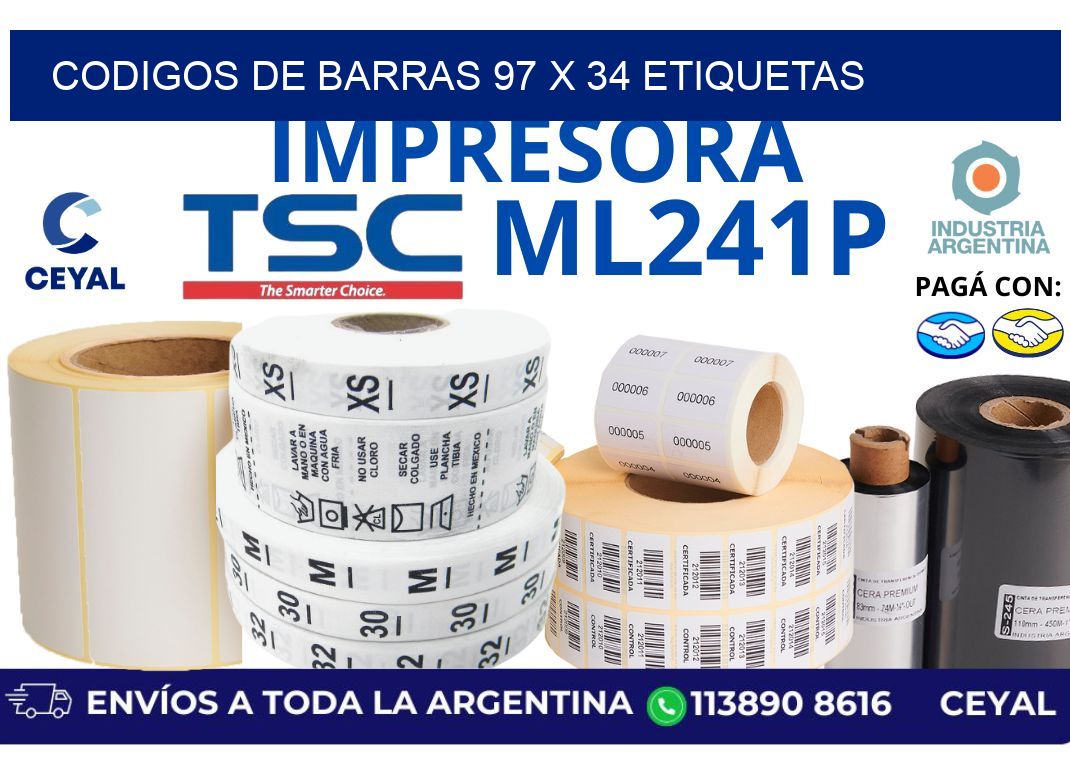 codigos de barras 97 x 34 etiquetas
