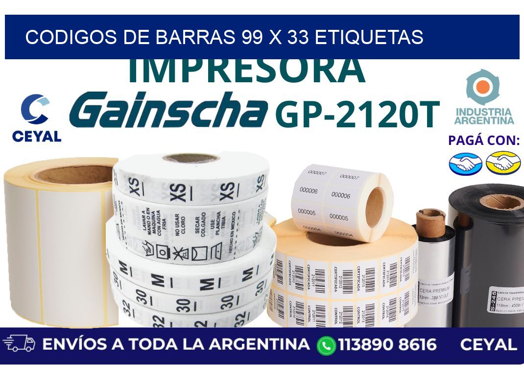 codigos de barras 99 x 33 etiquetas