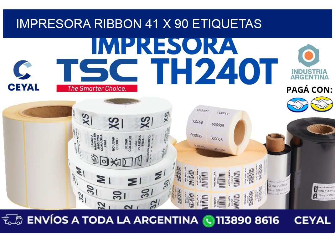 impresora ribbon 41 x 90 etiquetas