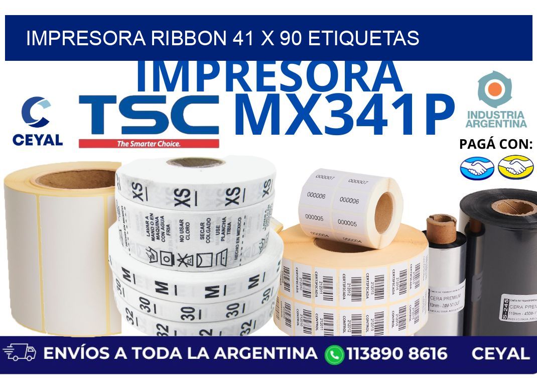 impresora ribbon 41 x 90 etiquetas
