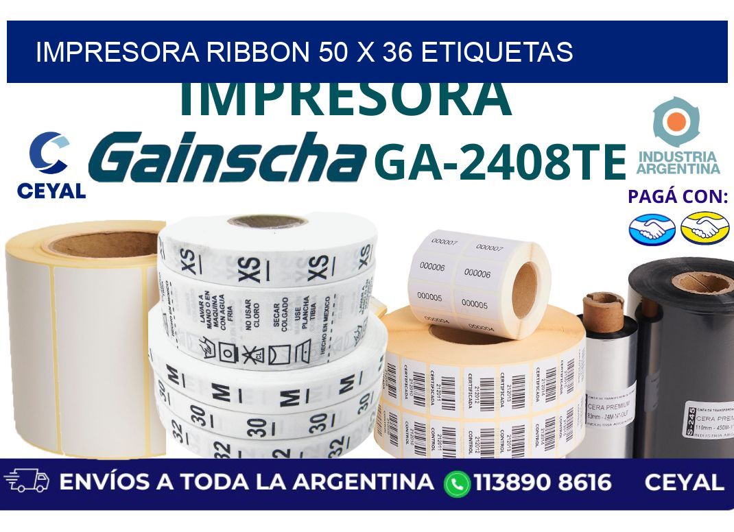 impresora ribbon 50 x 36 etiquetas