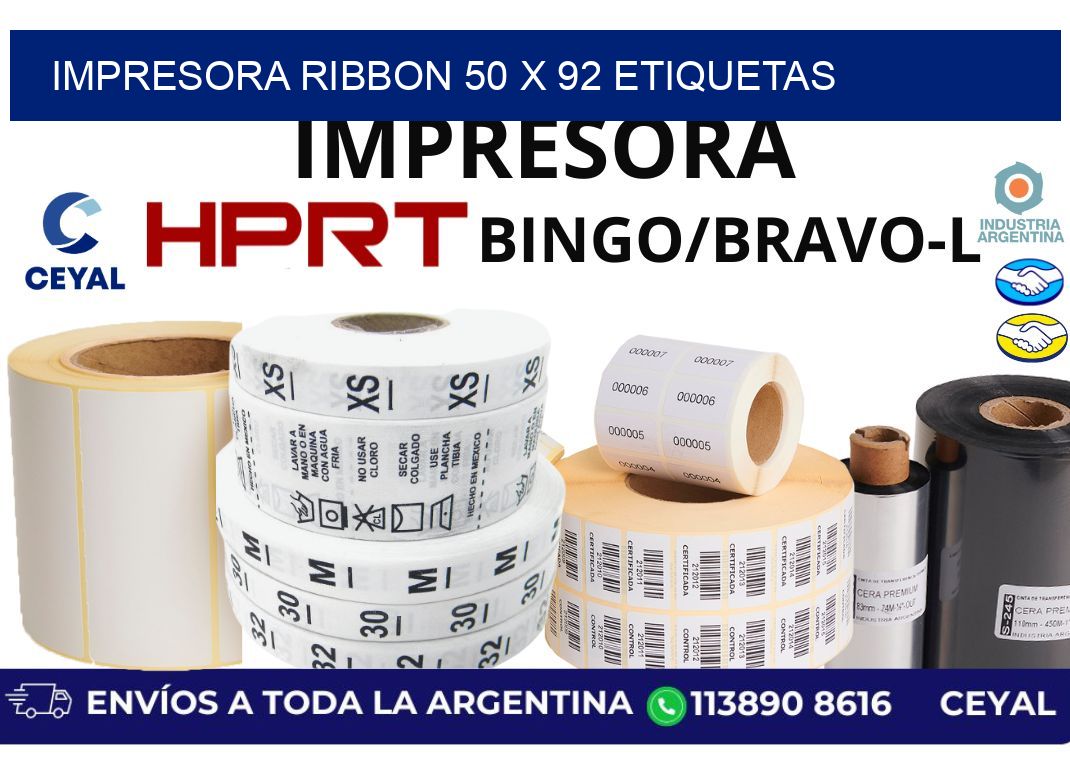 impresora ribbon 50 x 92 etiquetas