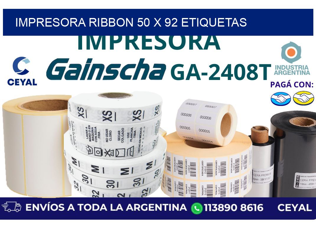 impresora ribbon 50 x 92 etiquetas