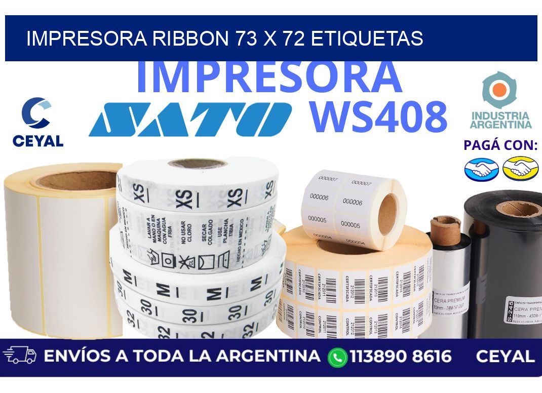 impresora ribbon 73 x 72 etiquetas