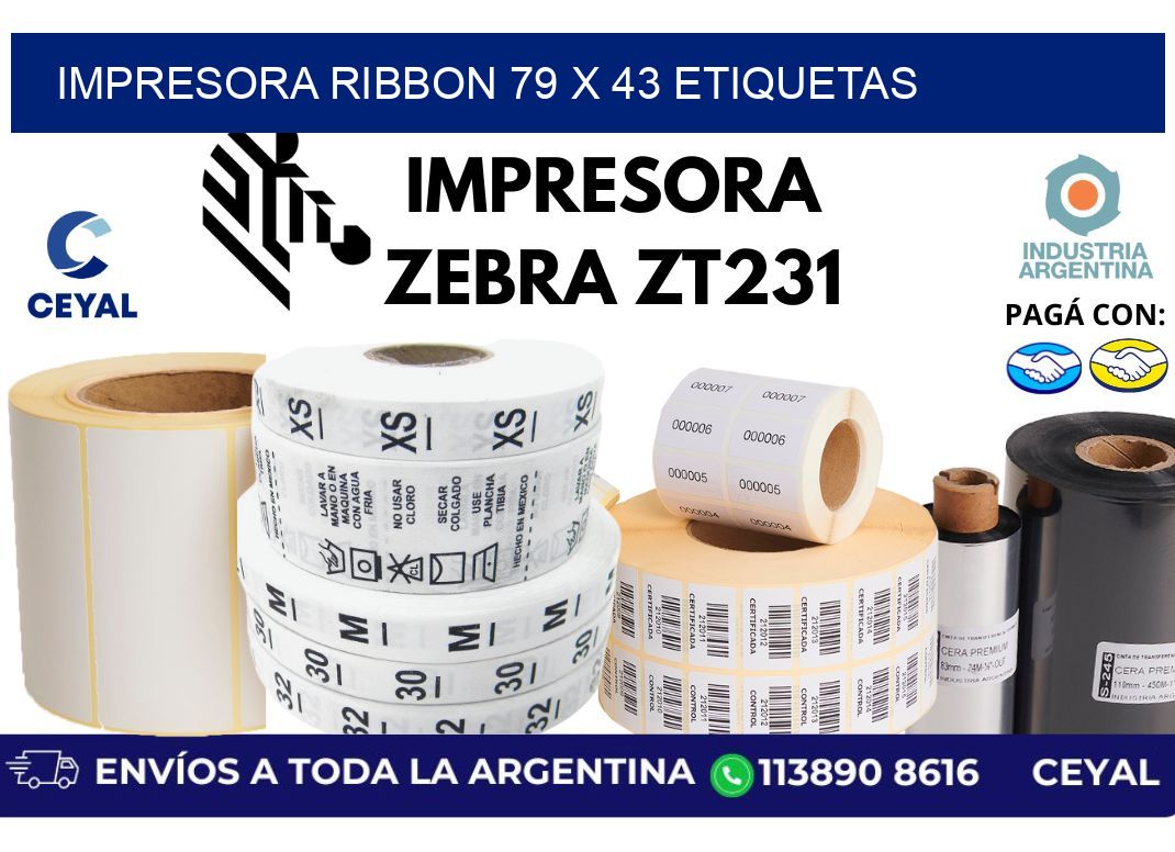 impresora ribbon 79 x 43 etiquetas