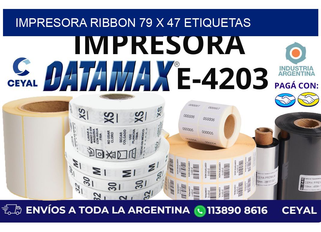 impresora ribbon 79 x 47 etiquetas