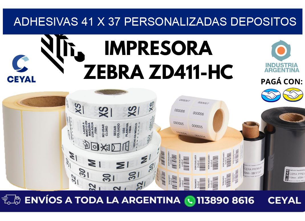 adhesivas 41 x 37 personalizadas depositos