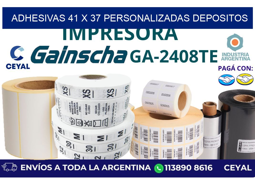adhesivas 41 x 37 personalizadas depositos