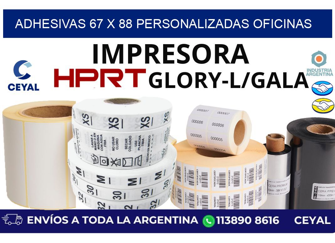 adhesivas 67 x 88 personalizadas oficinas