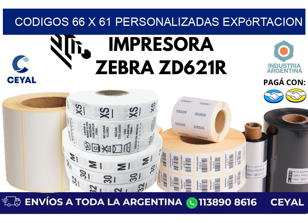 codigos 66 x 61 personalizadas expórtacion