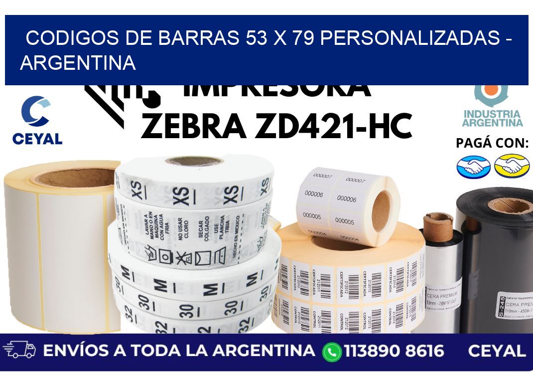 codigos de barras 53 x 79 personalizadas - Argentina