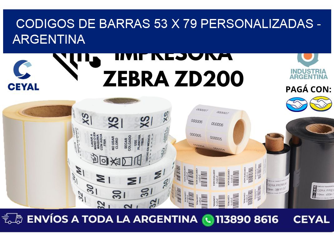 codigos de barras 53 x 79 personalizadas - Argentina