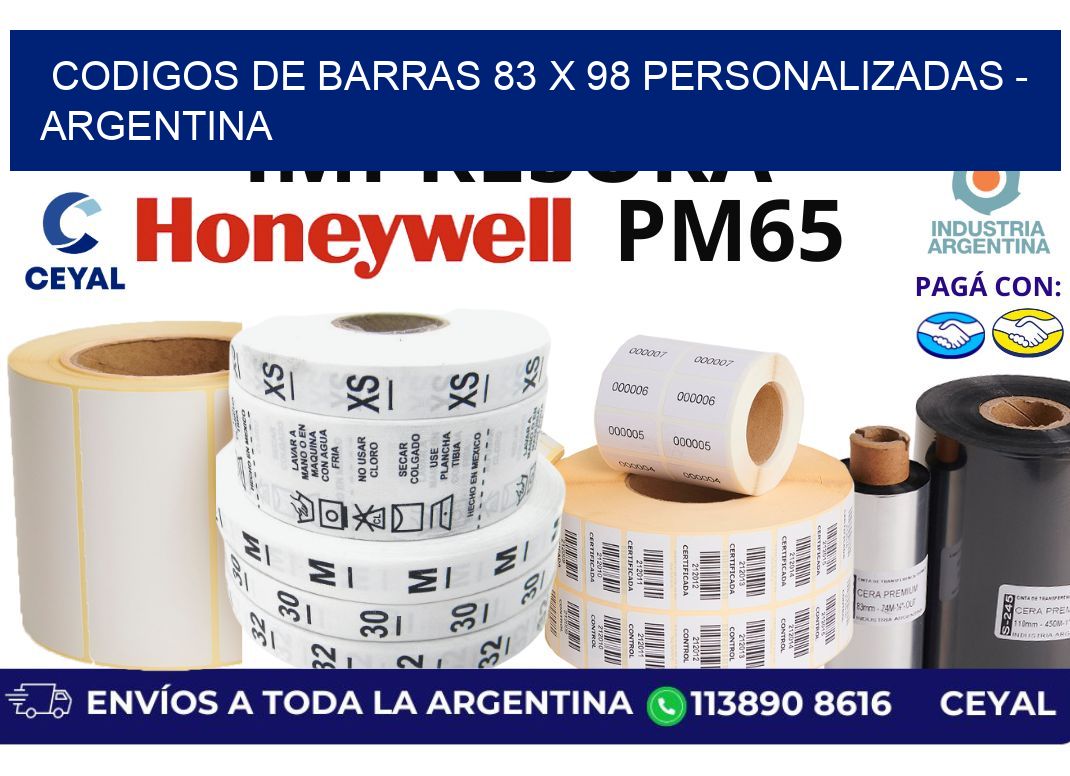codigos de barras 83 x 98 personalizadas - Argentina