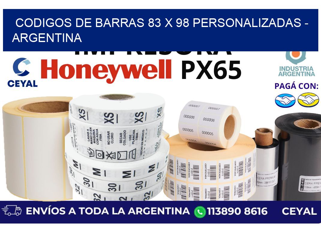 codigos de barras 83 x 98 personalizadas – Argentina