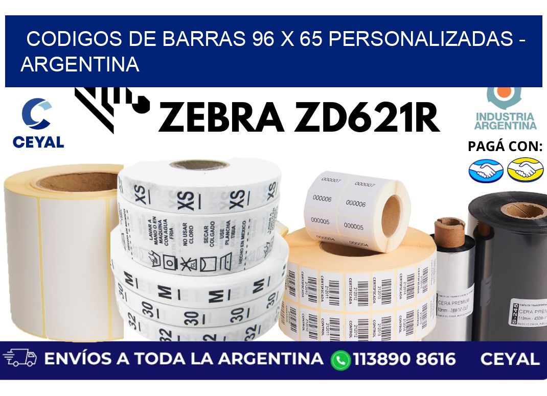 codigos de barras 96 x 65 personalizadas - Argentina