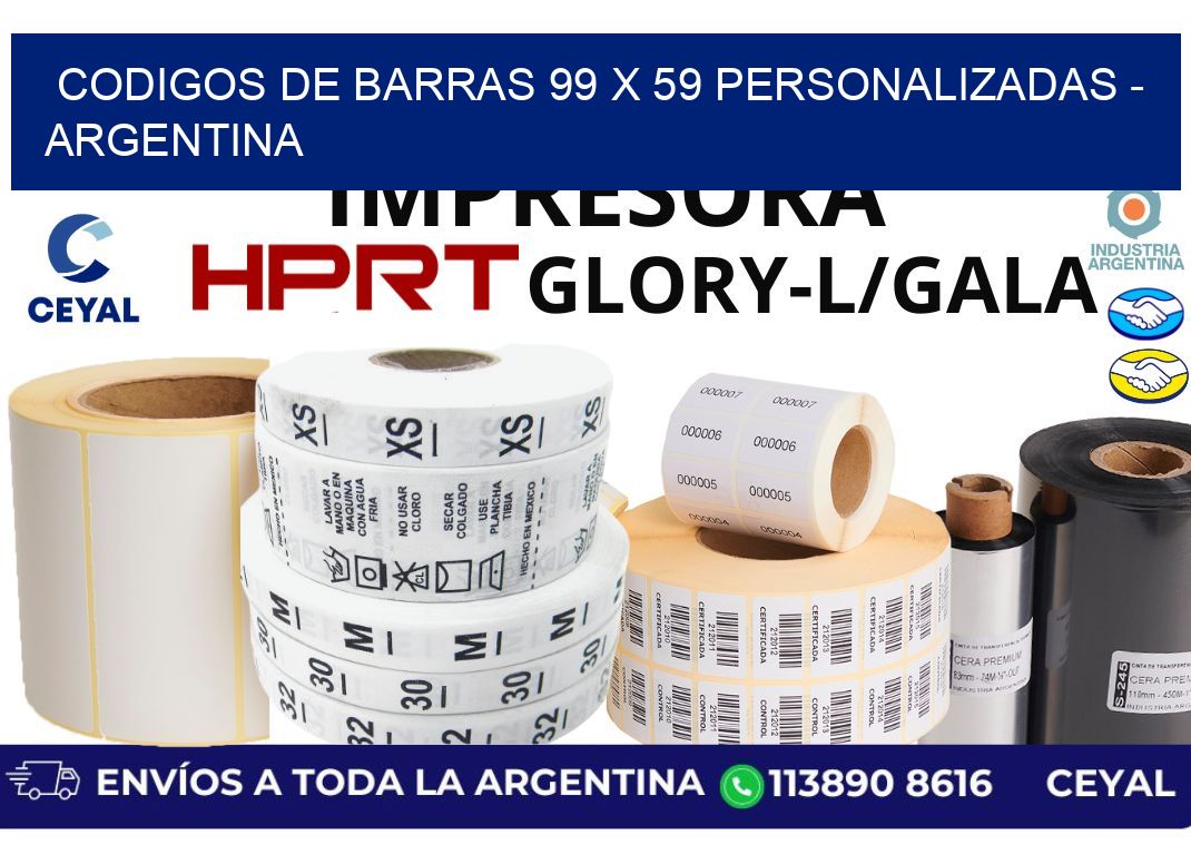 codigos de barras 99 x 59 personalizadas - Argentina