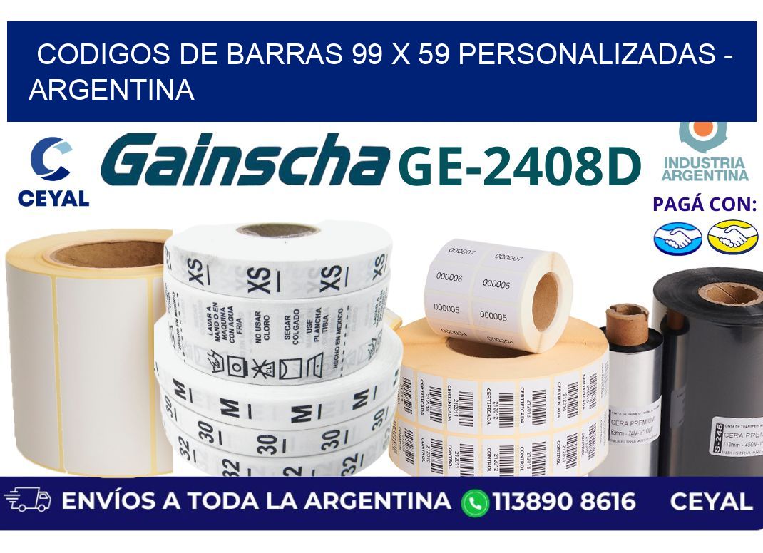 codigos de barras 99 x 59 personalizadas - Argentina