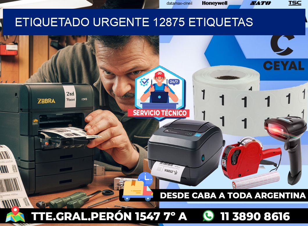 etiquetado urgente 12875 etiquetas