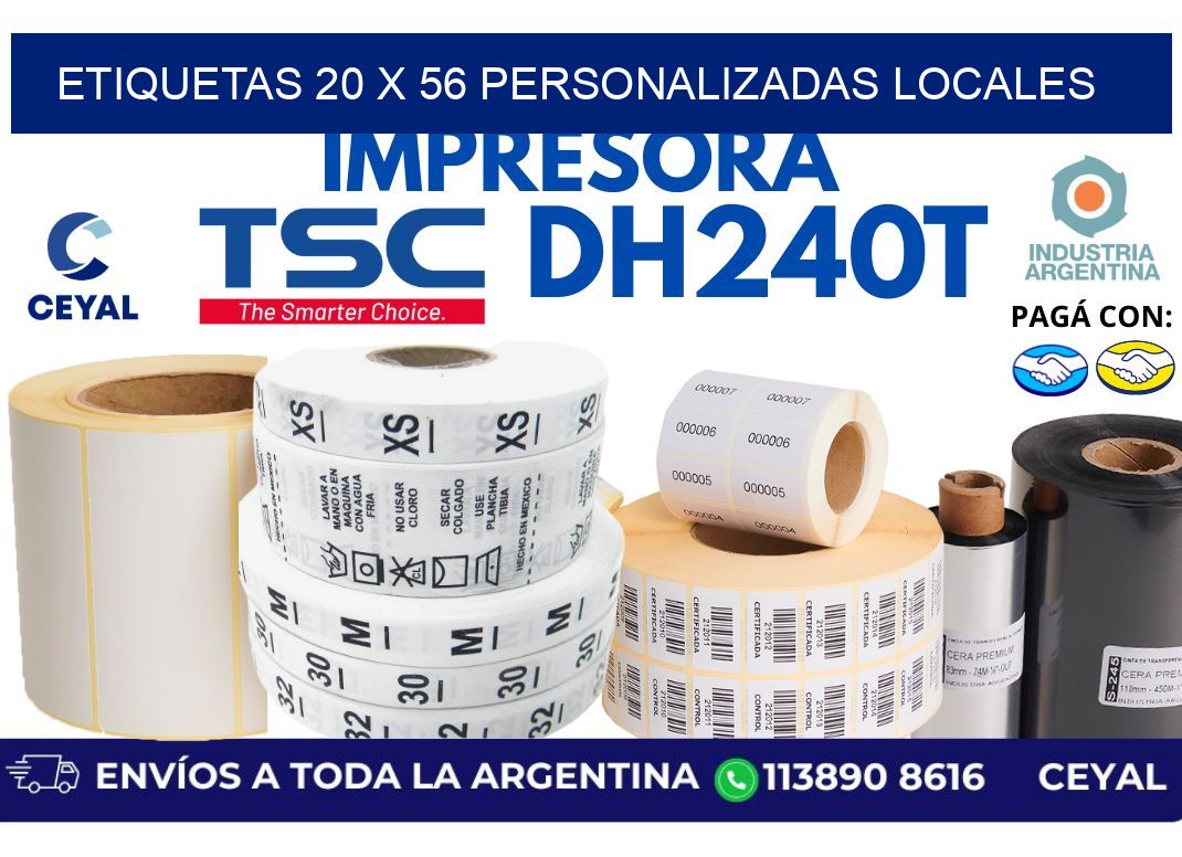 etiquetas 20 x 56 personalizadas locales