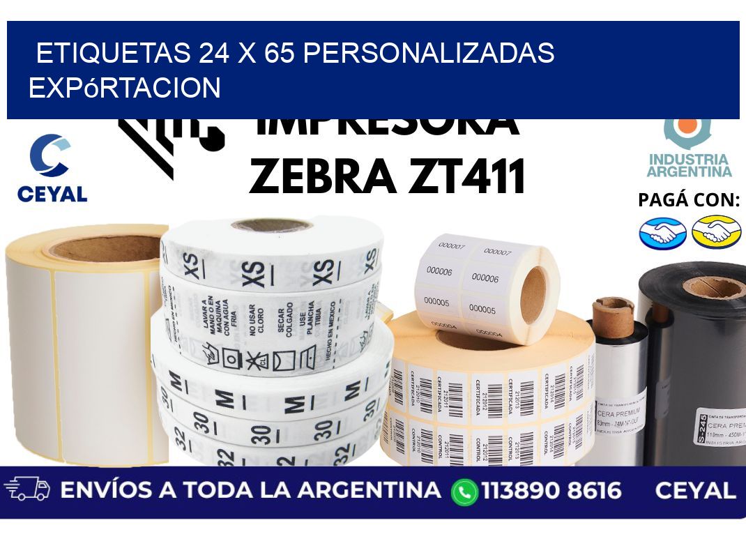 etiquetas 24 x 65 personalizadas expórtacion