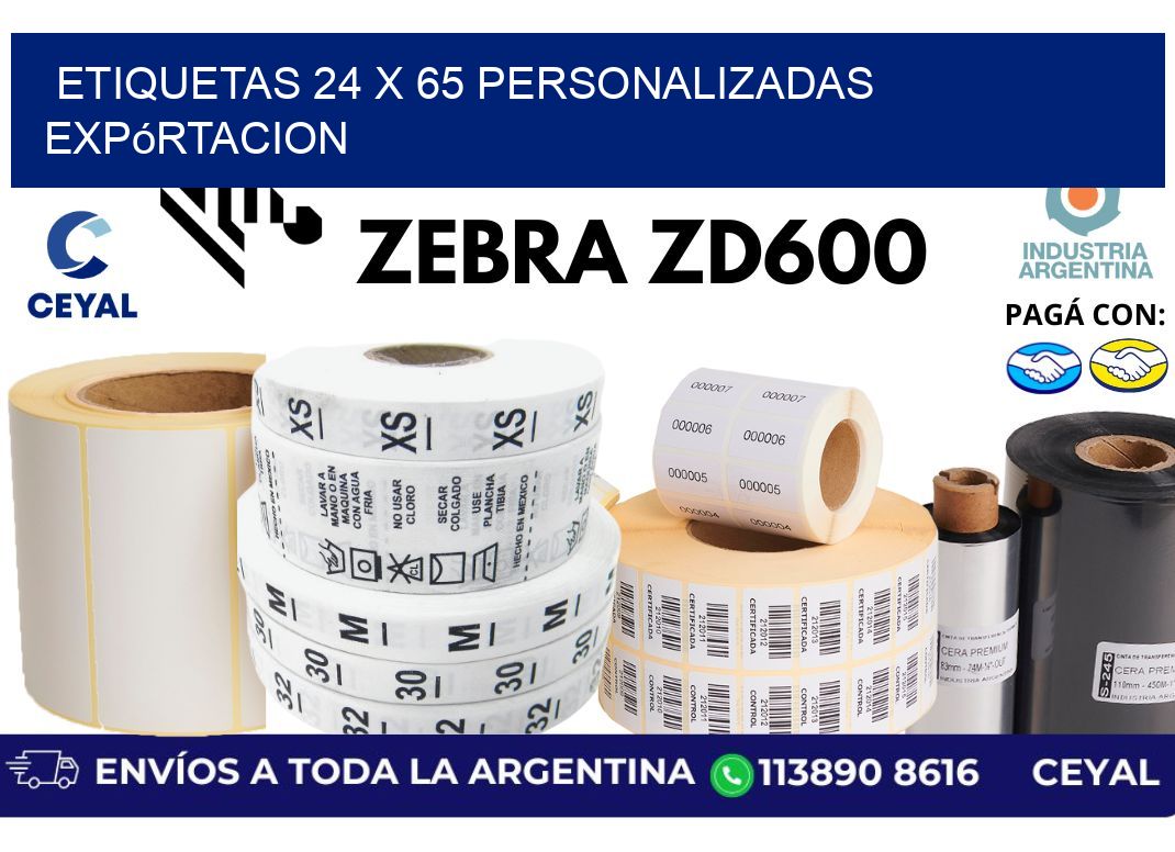 etiquetas 24 x 65 personalizadas expórtacion