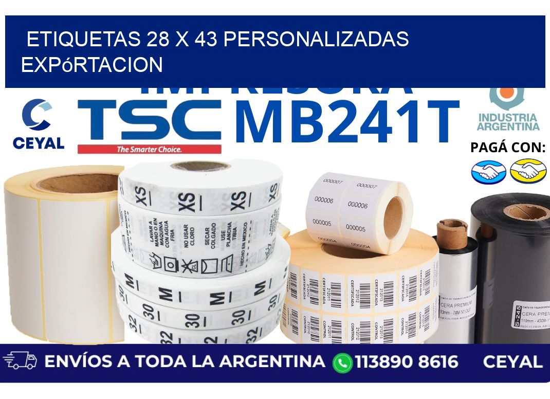 etiquetas 28 x 43 personalizadas expórtacion