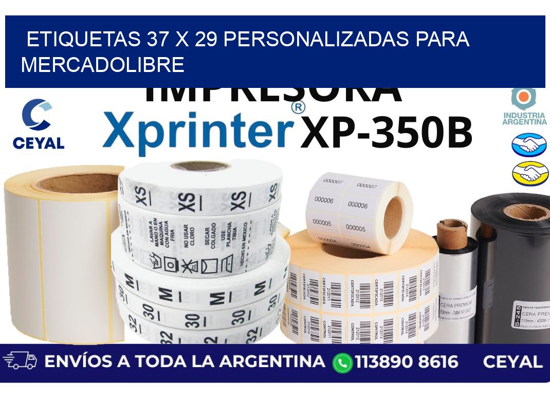 etiquetas 37 x 29 personalizadas para mercadolibre