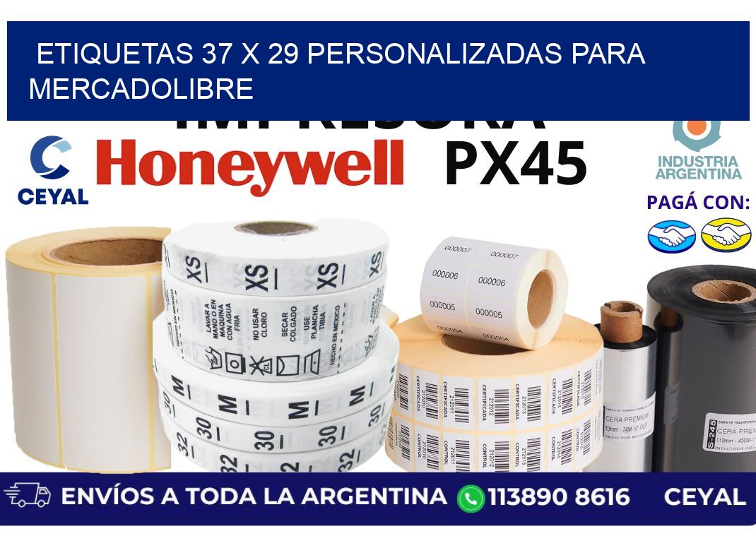 etiquetas 37 x 29 personalizadas para mercadolibre