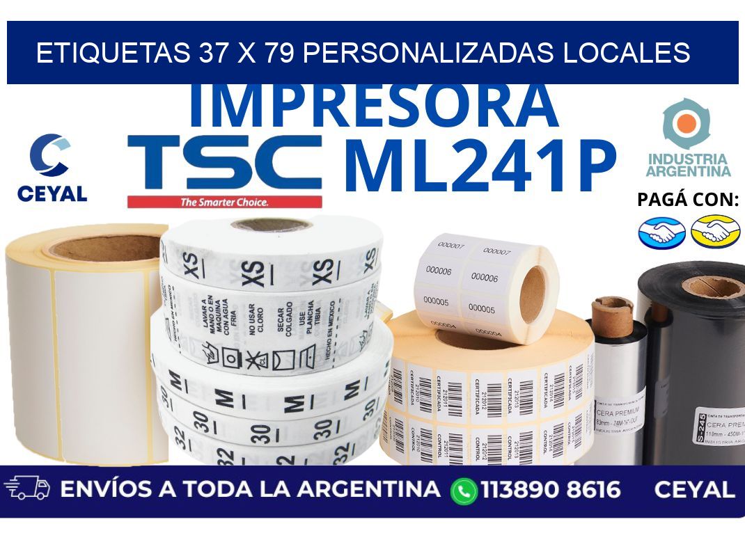 etiquetas 37 x 79 personalizadas locales