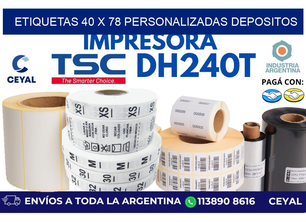 etiquetas 40 x 78 personalizadas depositos