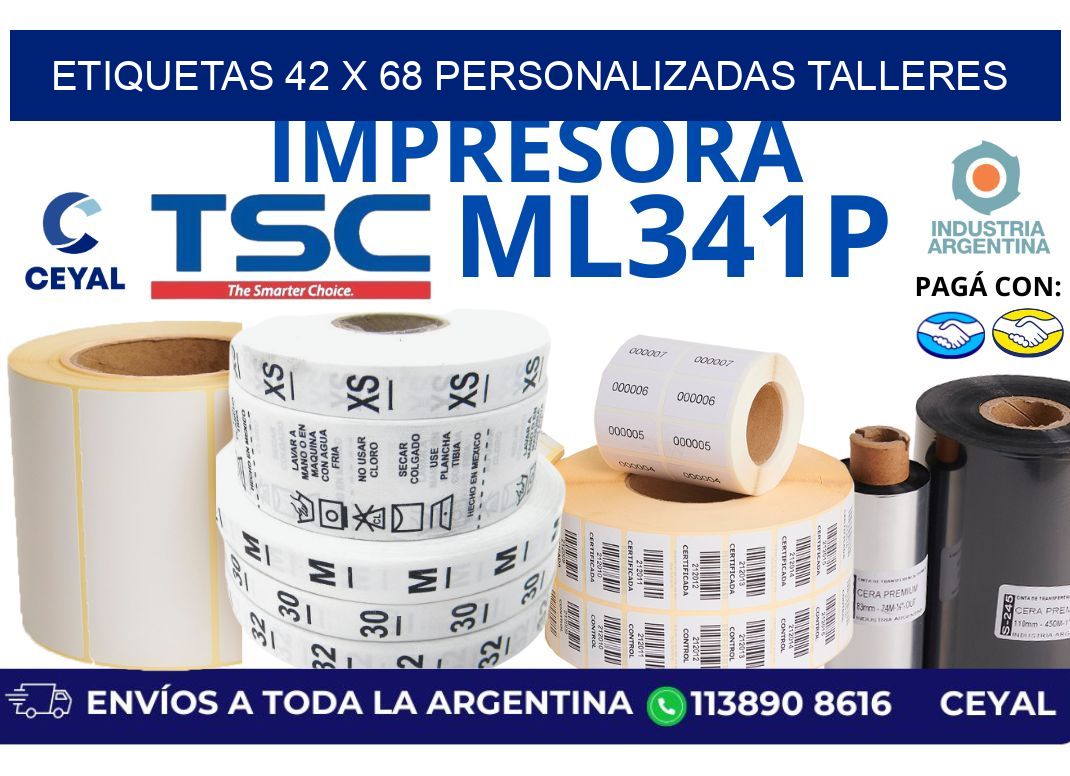 etiquetas 42 x 68 personalizadas talleres