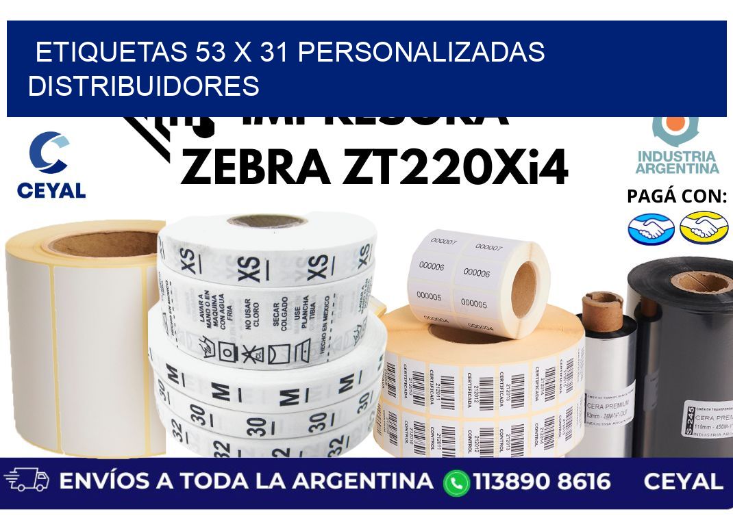 etiquetas 53 x 31 personalizadas distribuidores
