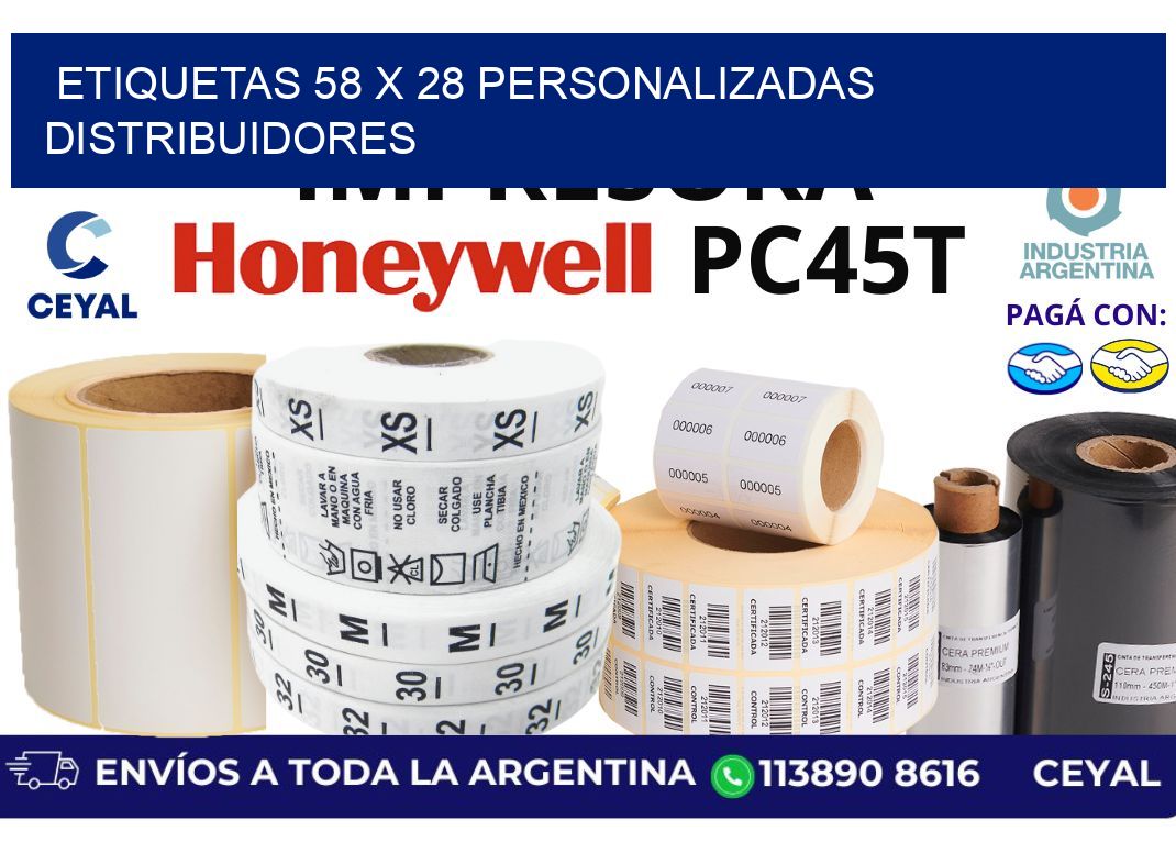 etiquetas 58 x 28 personalizadas distribuidores