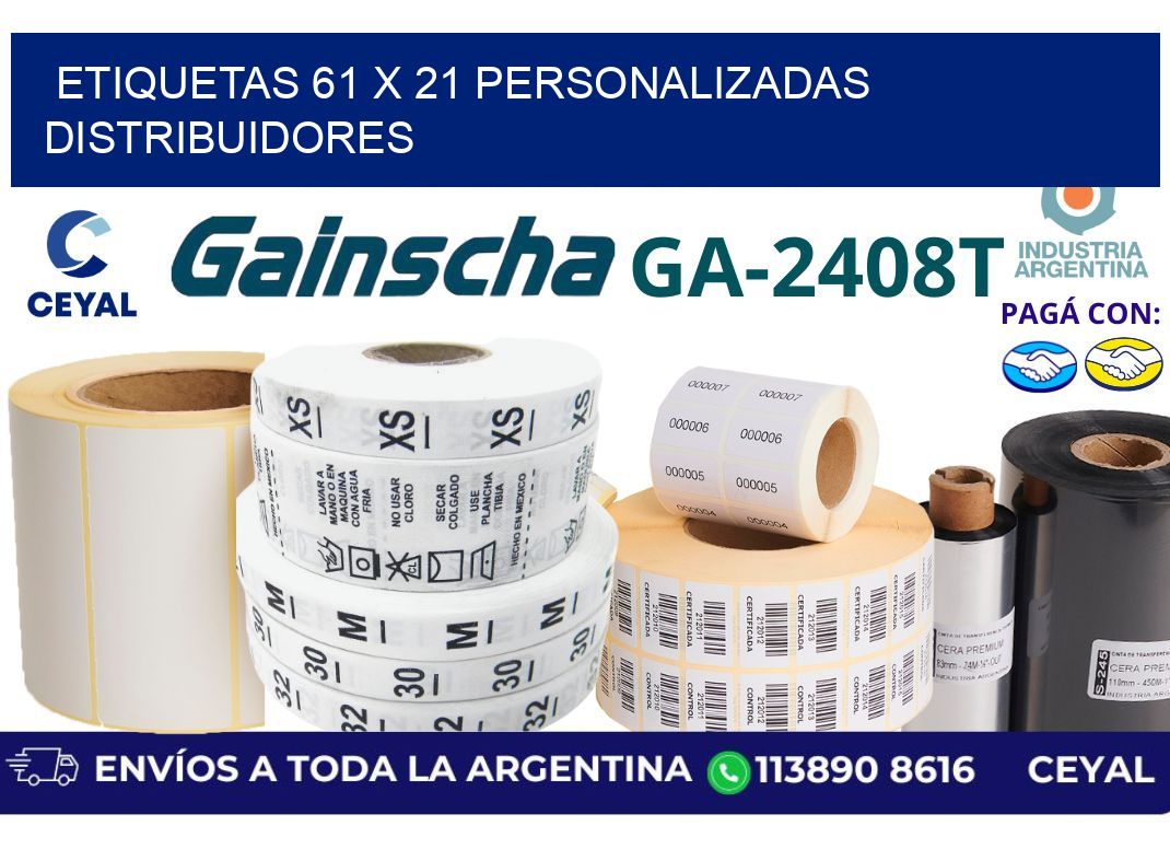 etiquetas 61 x 21 personalizadas distribuidores