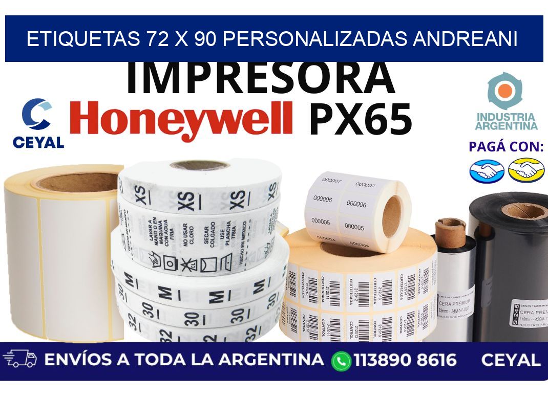 etiquetas 72 x 90 personalizadas andreani