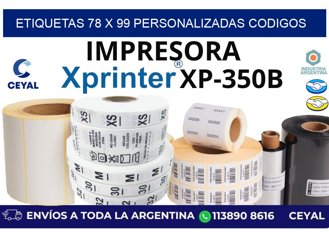 etiquetas 78 x 99 personalizadas codigos