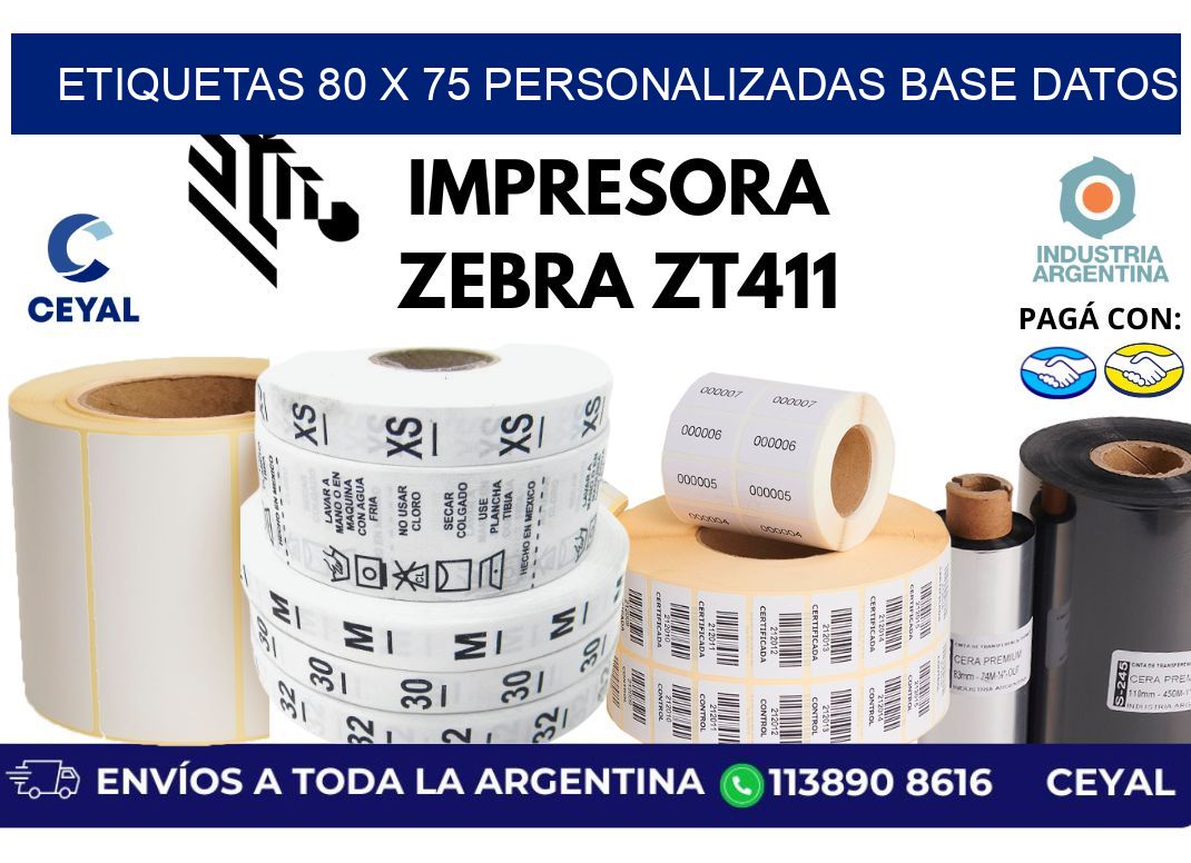etiquetas 80 x 75 personalizadas base datos