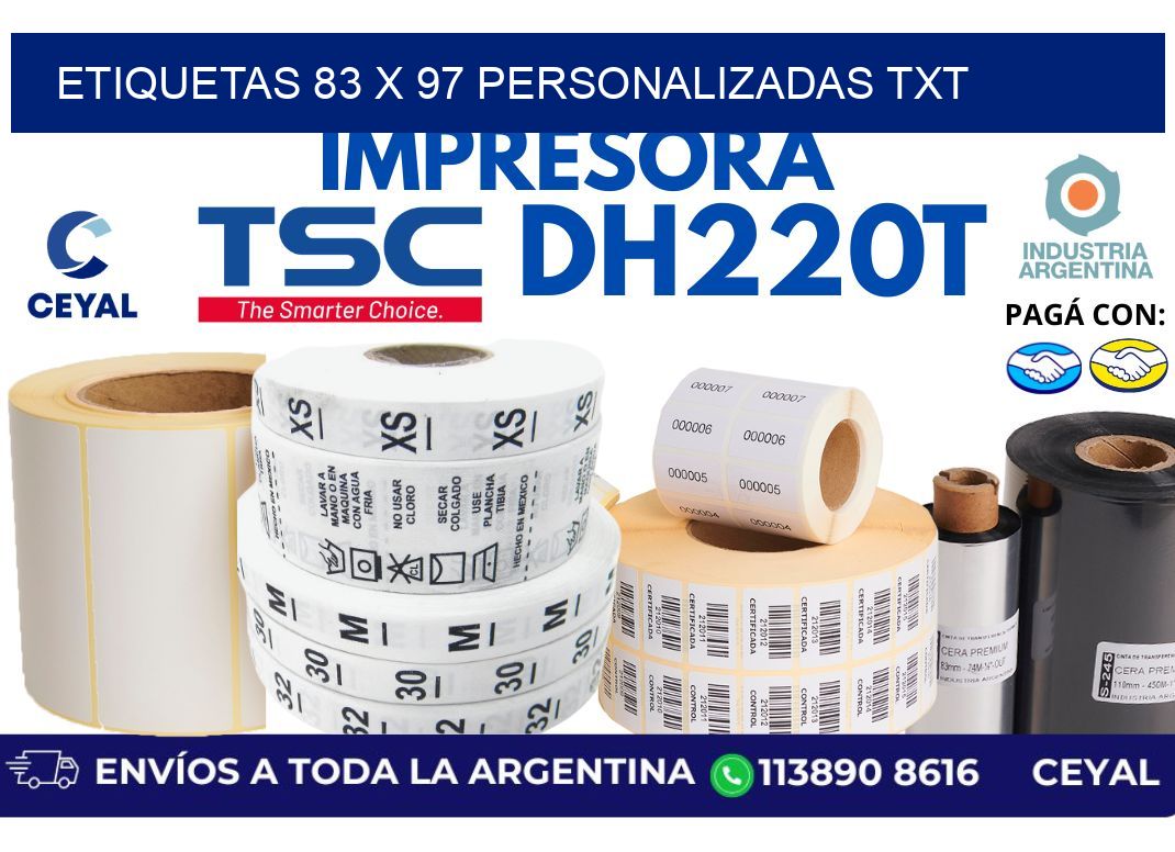 etiquetas 83 x 97 personalizadas txt