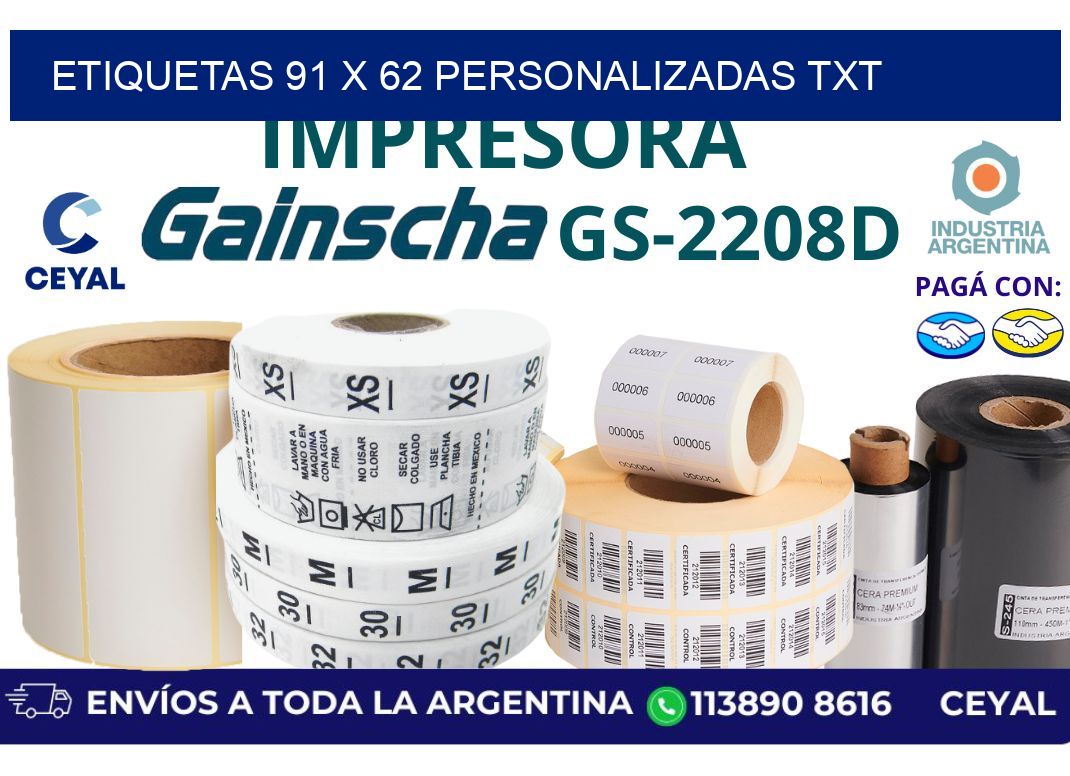 etiquetas 91 x 62 personalizadas txt