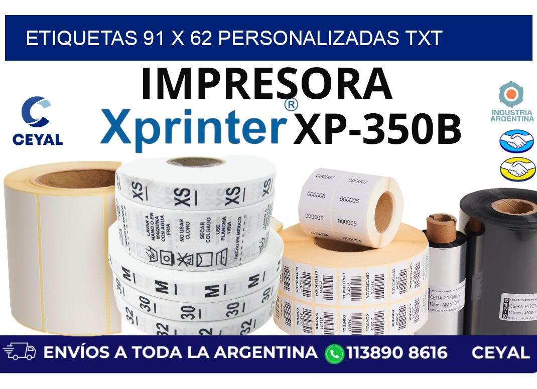 etiquetas 91 x 62 personalizadas txt