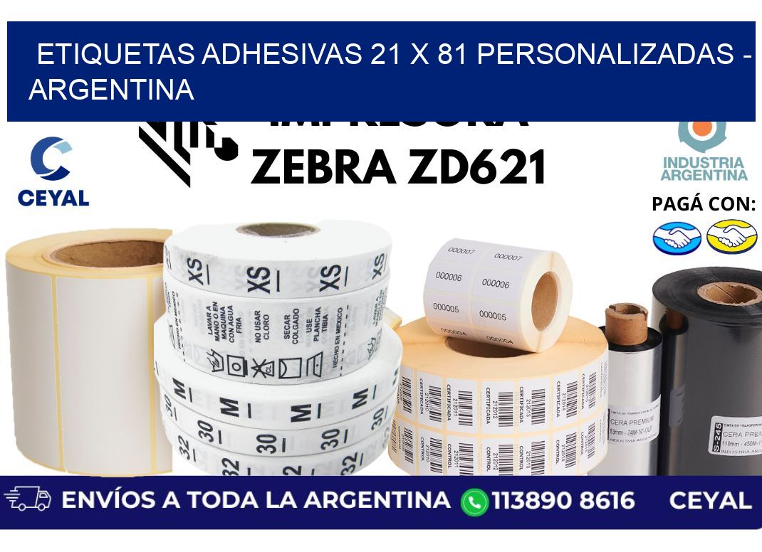 etiquetas adhesivas 21 x 81 personalizadas – Argentina