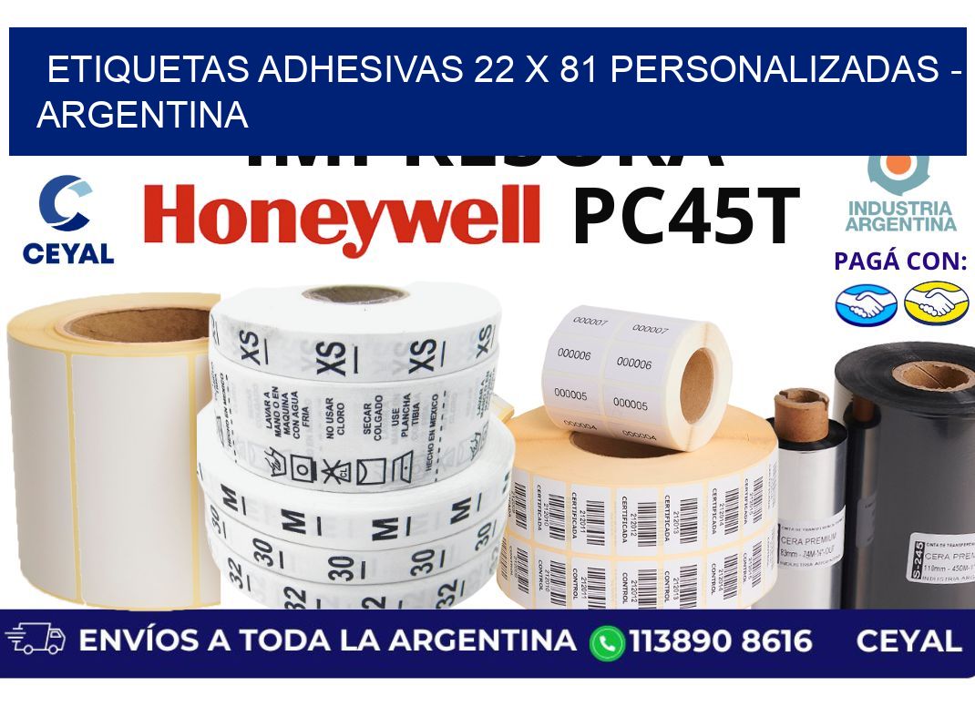 etiquetas adhesivas 22 x 81 personalizadas - Argentina