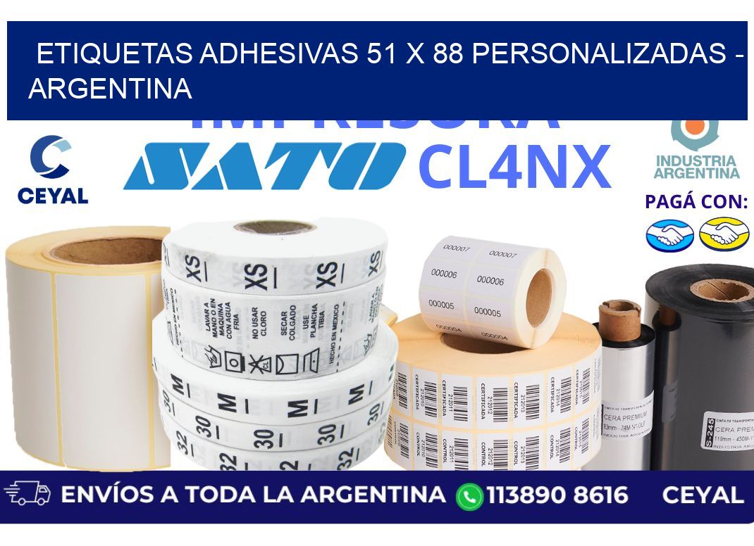 etiquetas adhesivas 51 x 88 personalizadas - Argentina