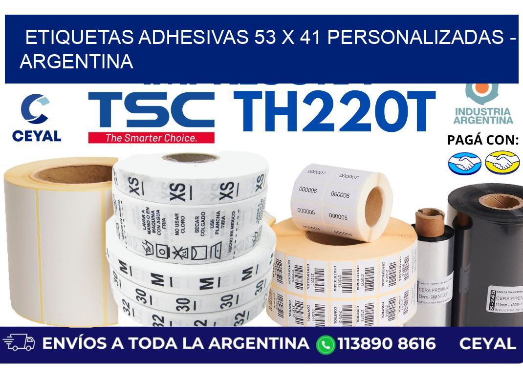 etiquetas adhesivas 53 x 41 personalizadas - Argentina