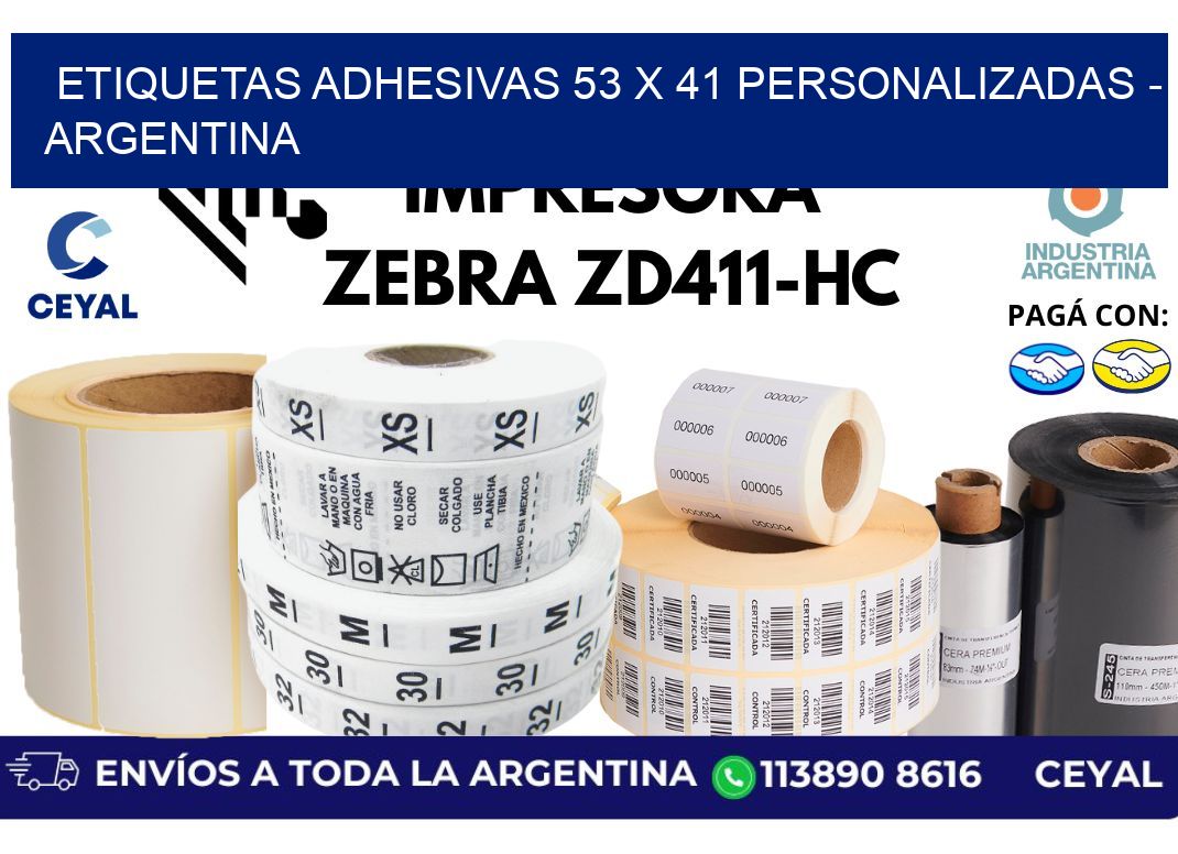 etiquetas adhesivas 53 x 41 personalizadas – Argentina