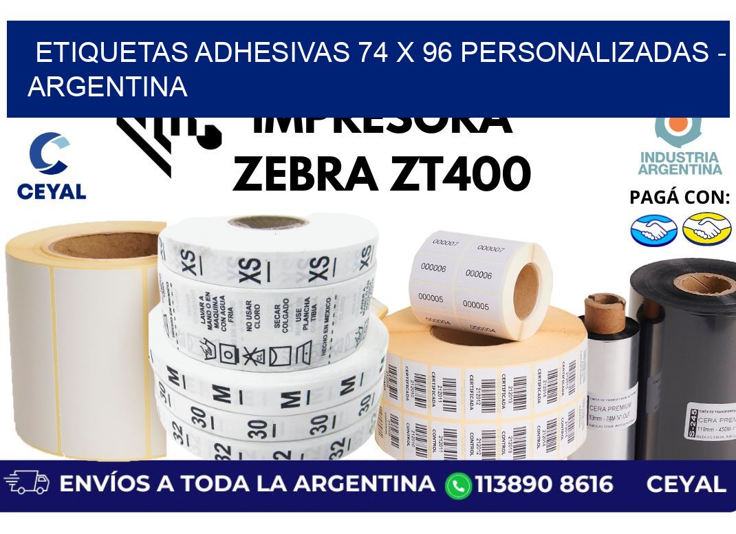 etiquetas adhesivas 74 x 96 personalizadas – Argentina