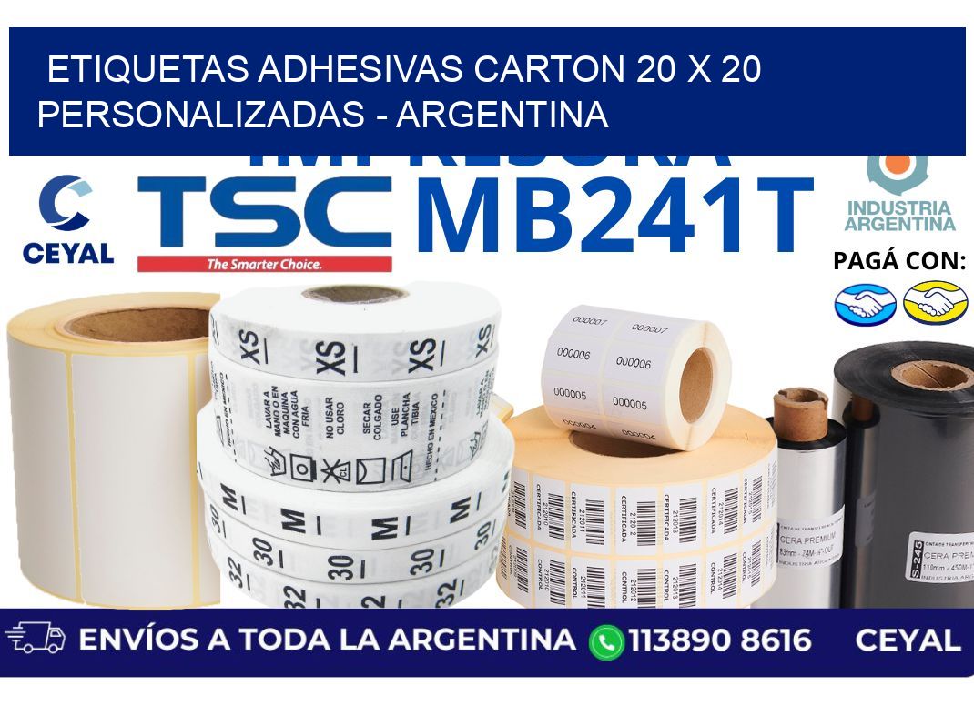 etiquetas adhesivas carton 20 x 20 personalizadas - Argentina