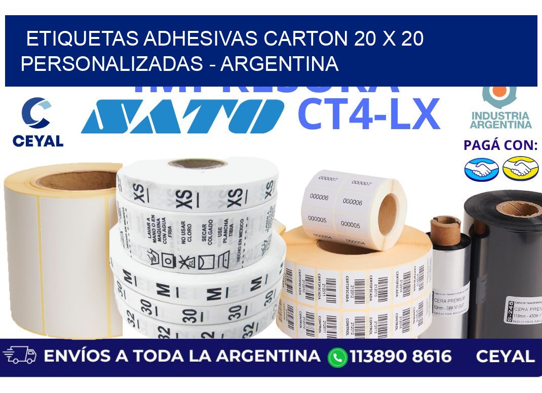 etiquetas adhesivas carton 20 x 20 personalizadas - Argentina